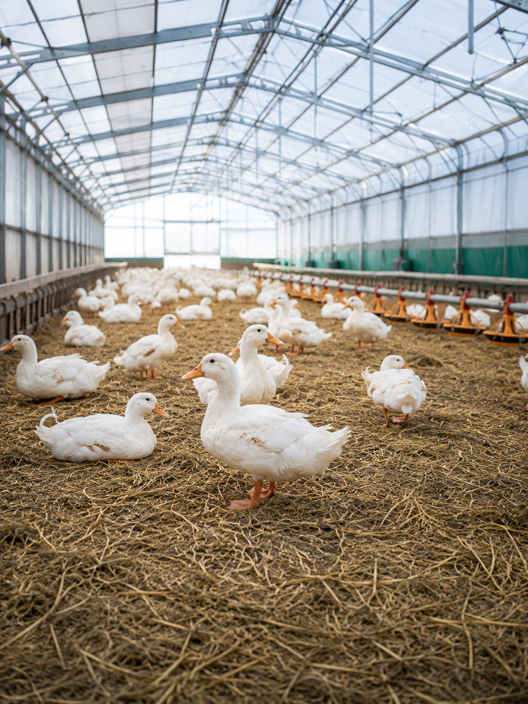 Healthy farm-raised ducks