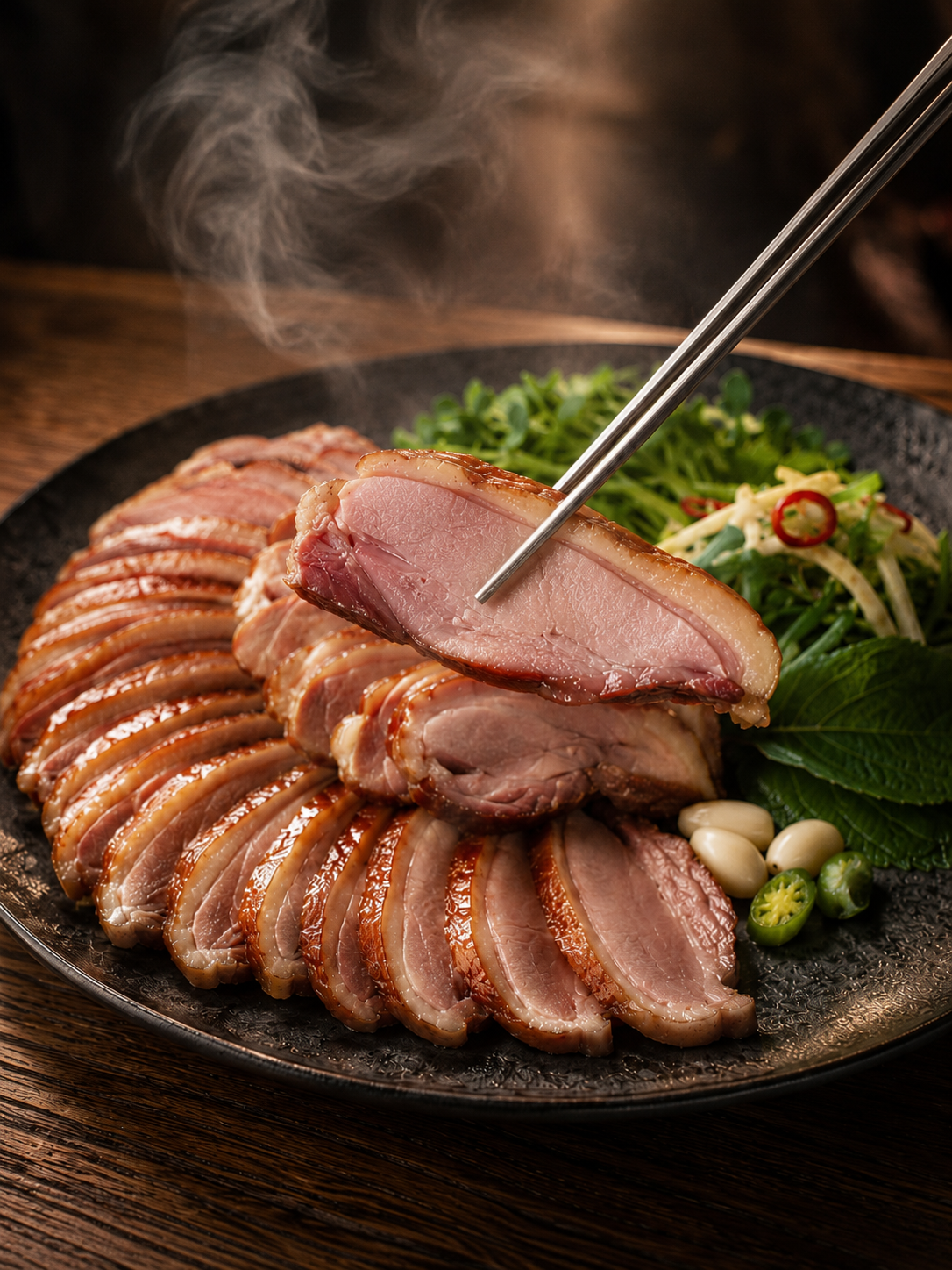 Finished smoked duck product